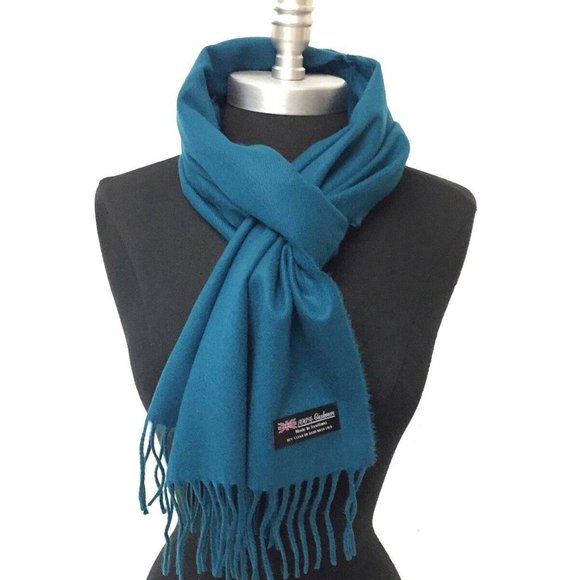 New Teal Soft 100% Cashmere Scarf - Picture 2 of 2